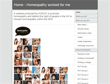 Tablet Screenshot of homeopathyworkedforme.org